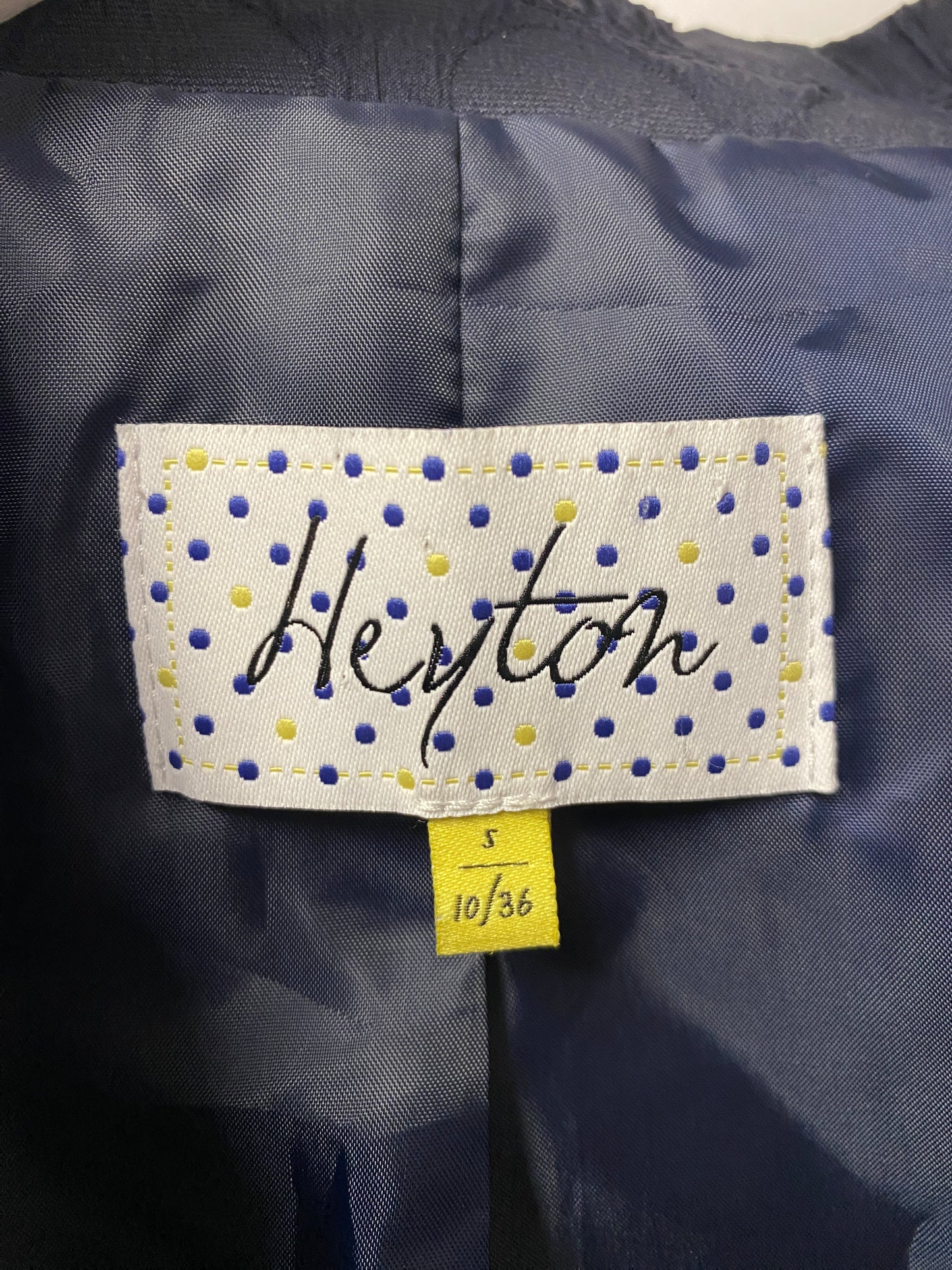 Heyton Navy Polka Dot Textured Blazer 10