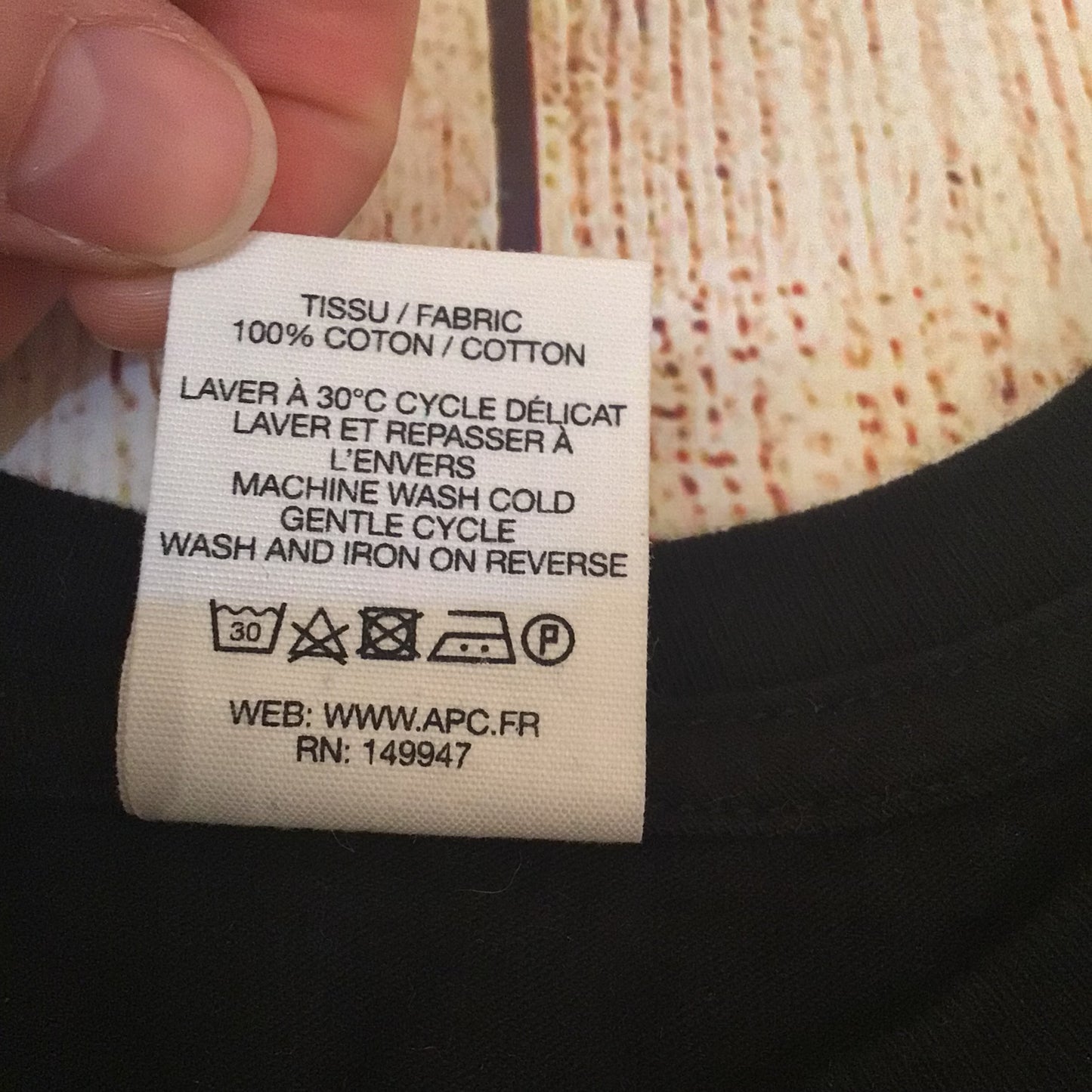 A.P.C. Black Cotton Jessie Tee T-Shirt Size XS