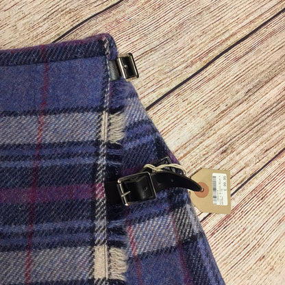 BNWT New Lanark Wool Brown & Blue Heather Kilt Pure New Wool RRP £99.95 Size 14