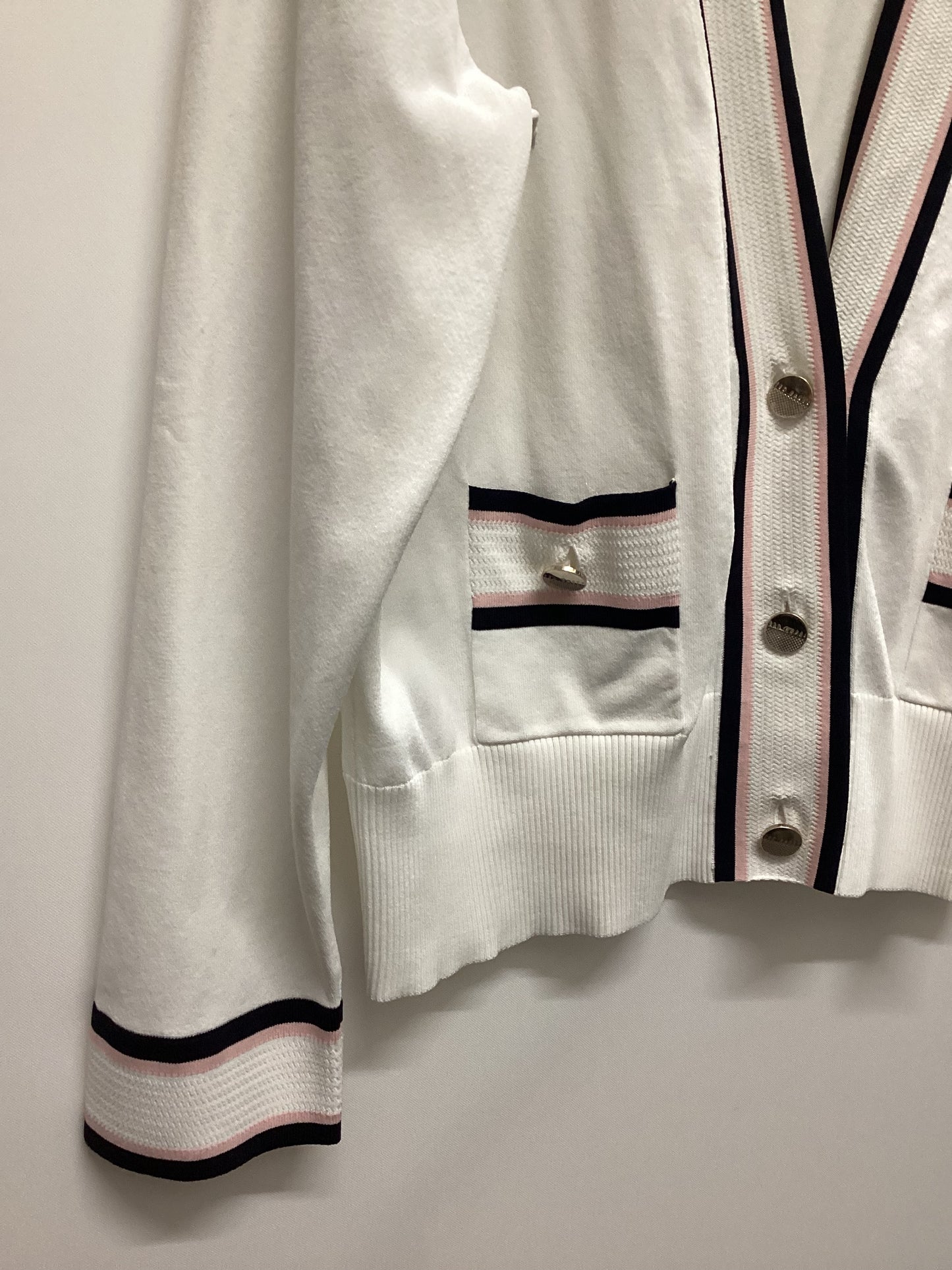 Ted Baker White Pink and Black Stripe Cardigan Size 4 (14)