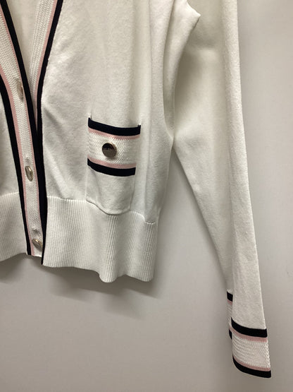 Ted Baker White Pink and Black Stripe Cardigan Size 4 (14)