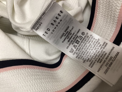 Ted Baker White Pink and Black Stripe Cardigan Size 4 (14)