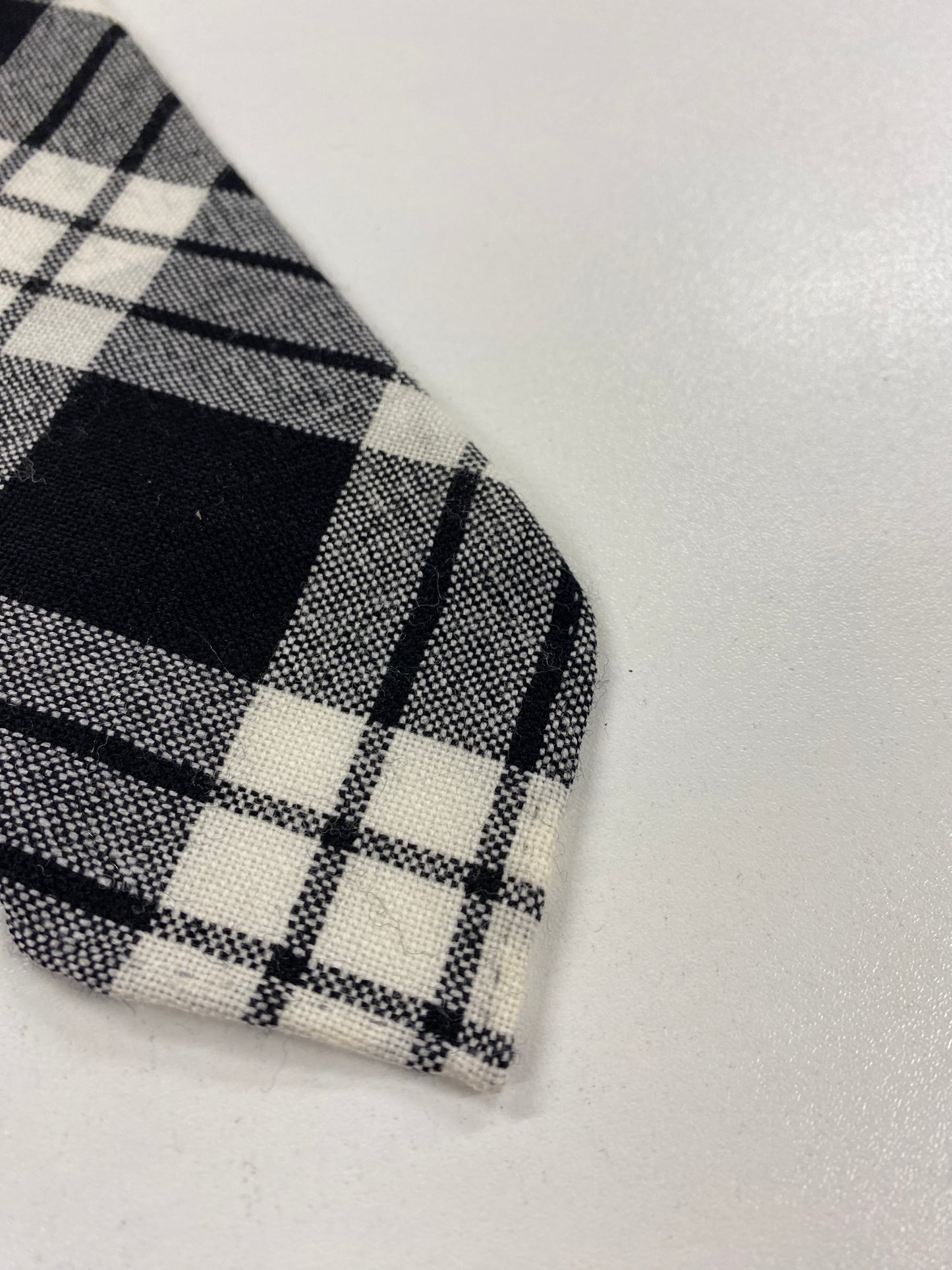 Margaret Howell Black and White Checkered Wool Tie