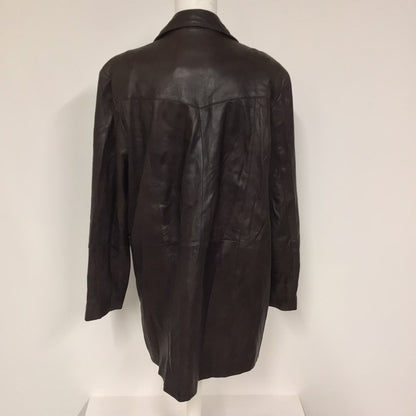 Noble Classic Brown Pure Leather Coat Size 2XL