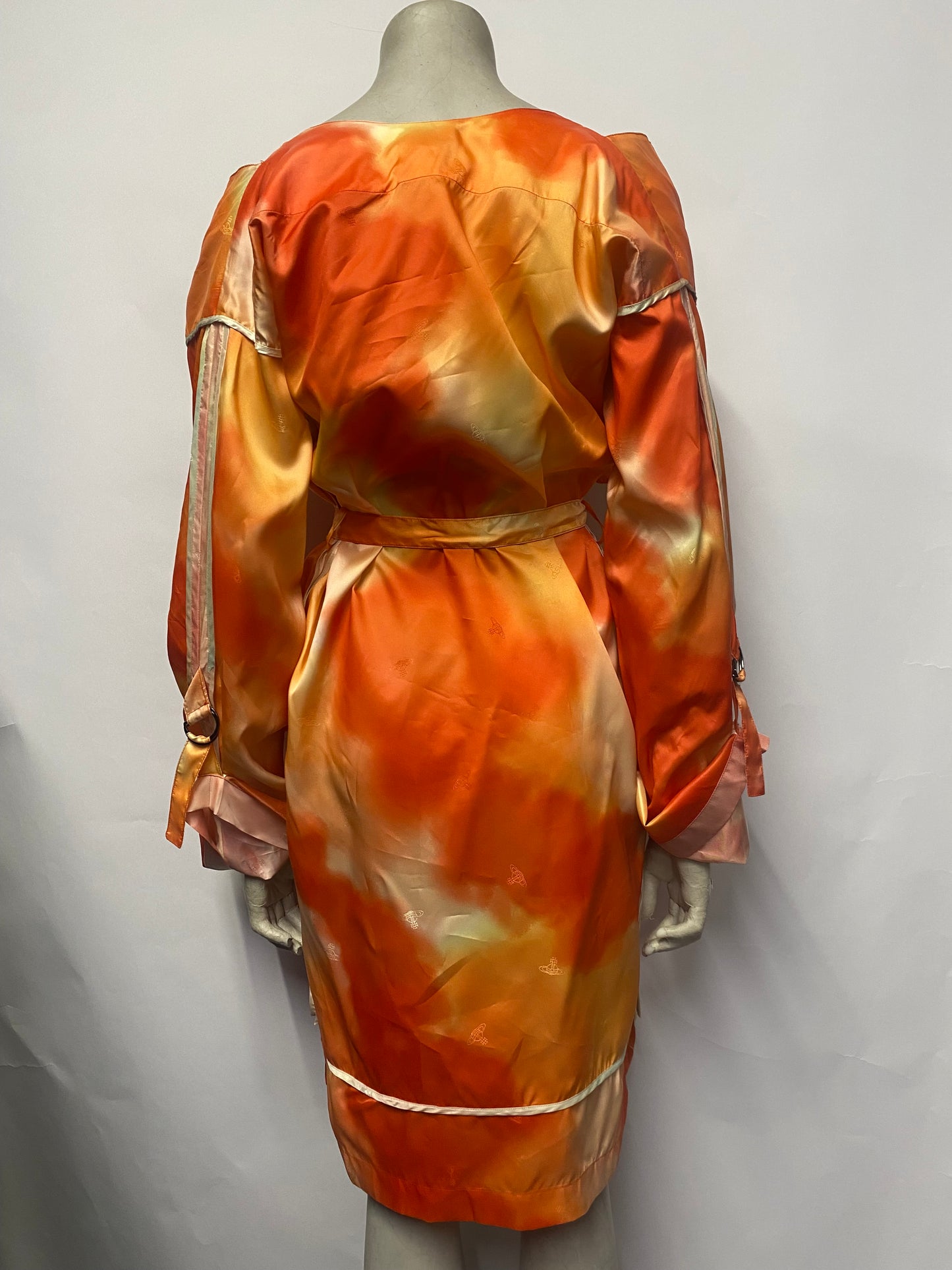 Vivienne Westwood Scylla Dress Orange Orb Print 12 BNWT