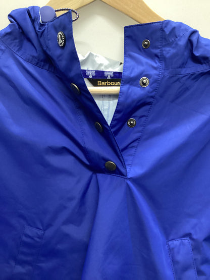 Barbour Beacon Tidewater Packaway Blue Rain Poncho with Hoodie and Pockets