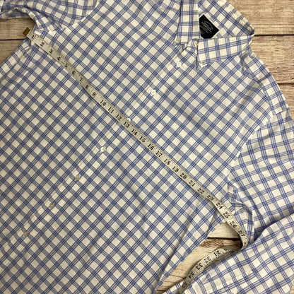 Charles Tyrwhitt Blue White Check Cotton Shirt Size XL