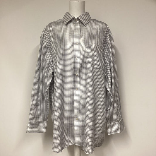 Charles Tyrwhitt Grey White Check Cotton Shirt Size 44inch