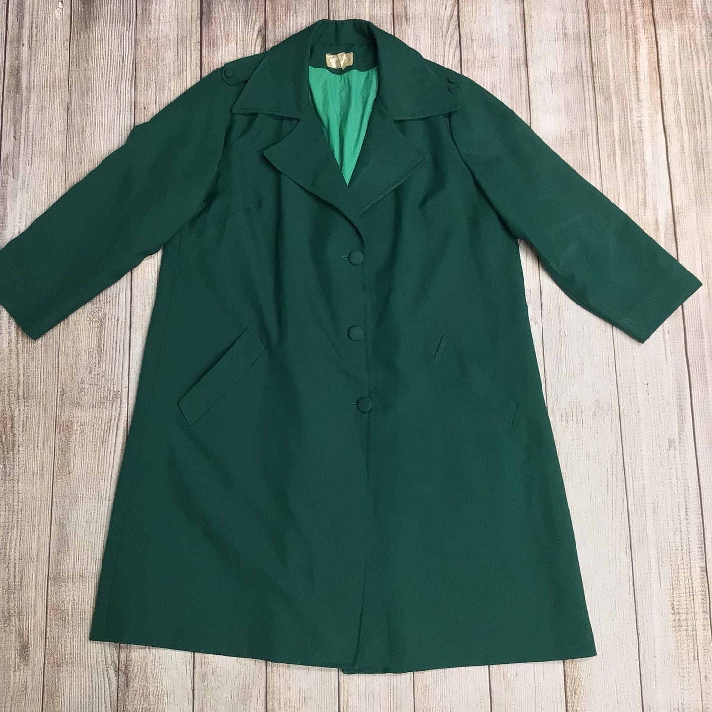 Vintage Celeste Fashion House Green Trench Coat Size Ch48" (approx.)