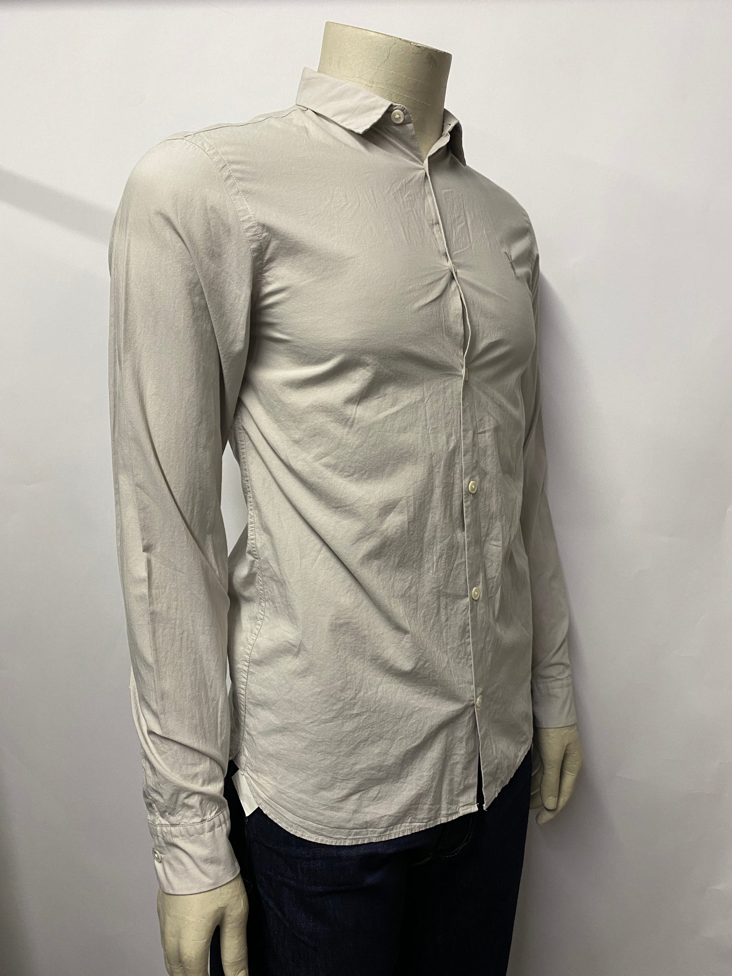 All Saints Grey Cotton Long Sleeve Button Shirt Extra Small BNWT