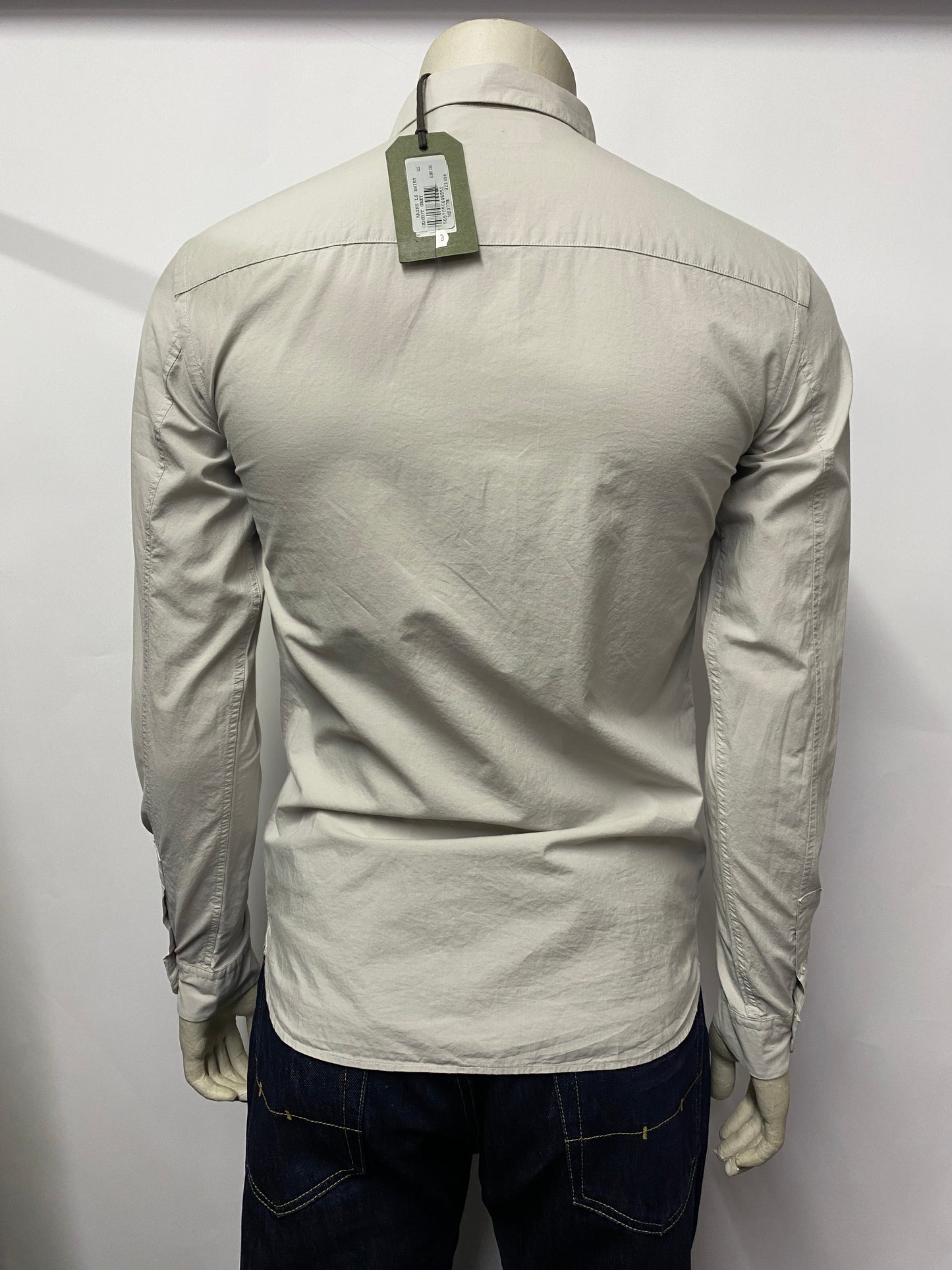 All Saints Grey Cotton Long Sleeve Button Shirt Extra Small BNWT