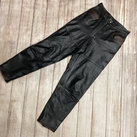 Club Classic Black Leather Trousers Size 14