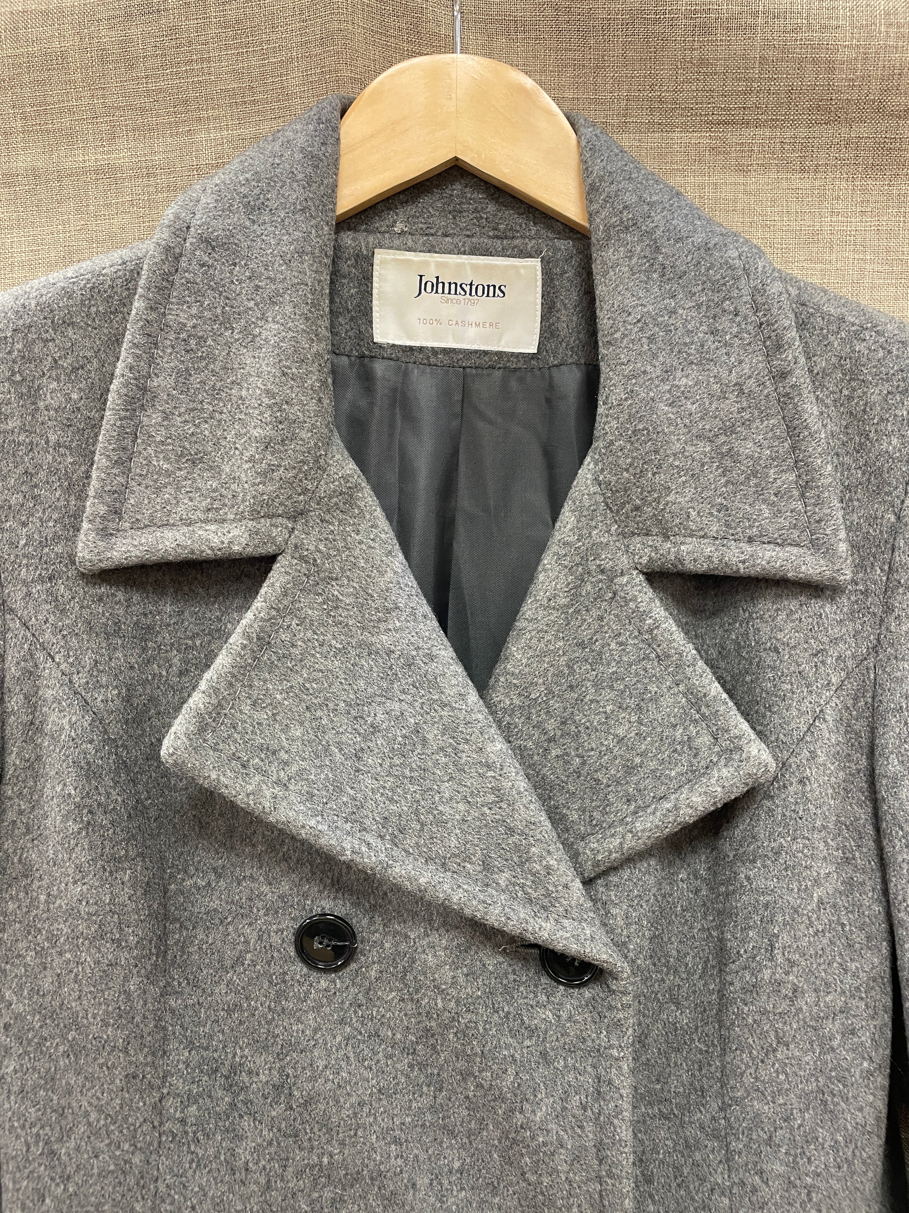 Johnstons Grey Cashmere Wool 3 4 Length Pea Coat UK 14 Shop for Shelter