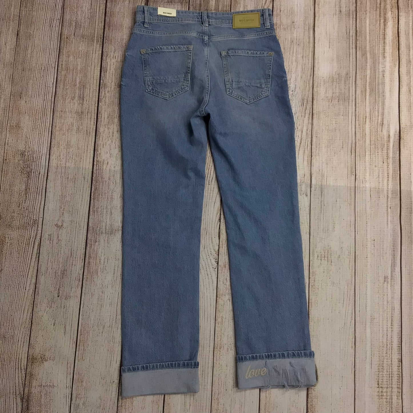 BNWT Mos Mosh Light Blue Everly Turn-Up Jeans 152010 Size S