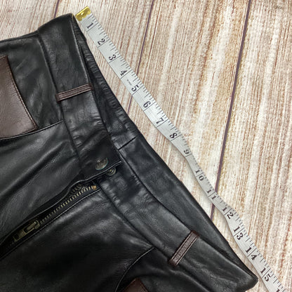 Club Classic Black Leather Trousers Size 14