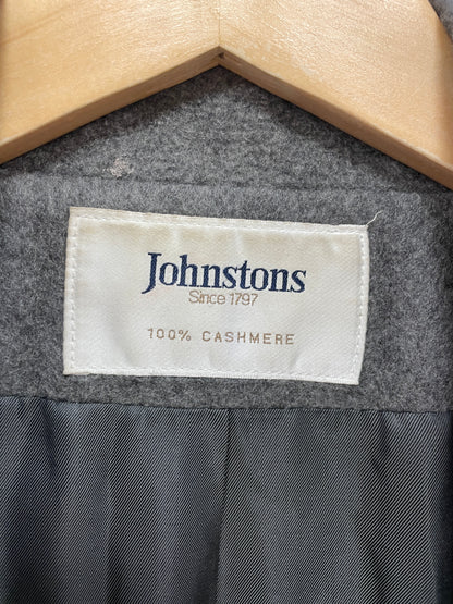 Johnstons Grey Cashmere Wool 3/4 Length Pea Coat UK 14