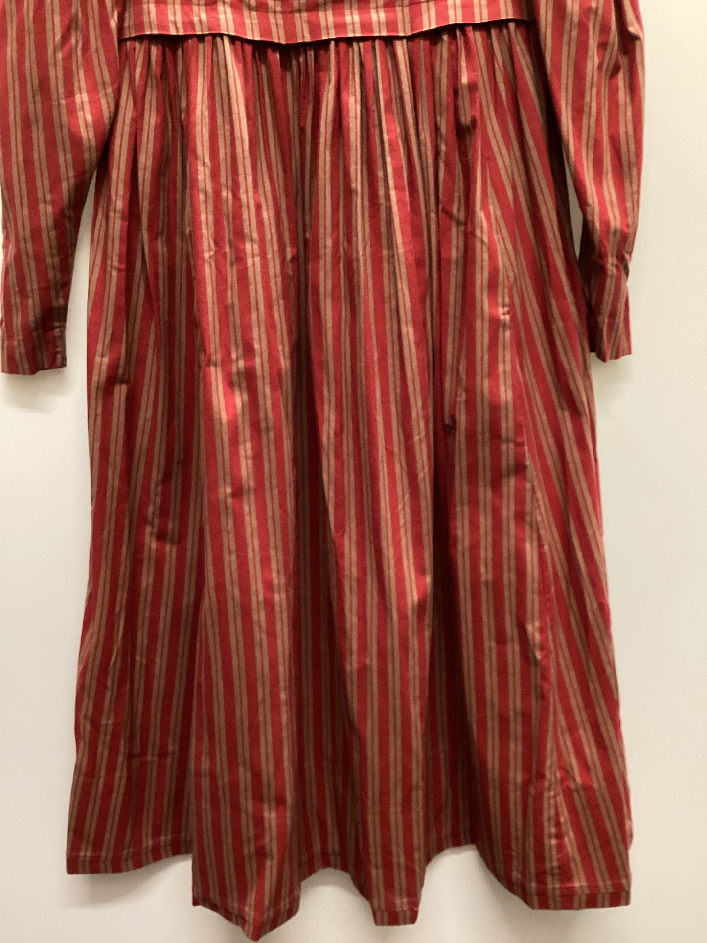 Vintage Laura Ashley 100% Cotton Red Striped Dress with Pockets Size 10