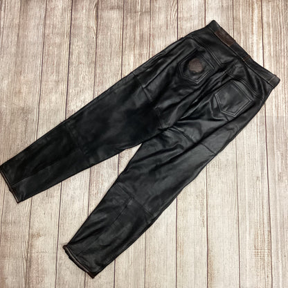 Club Classic Black Leather Trousers Size 14