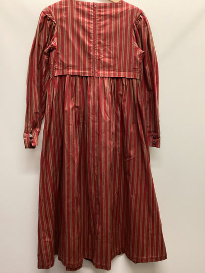 Vintage Laura Ashley 100% Cotton Red Striped Dress with Pockets Size 10