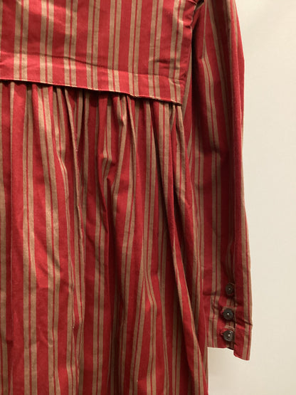 Vintage Laura Ashley 100% Cotton Red Striped Dress with Pockets Size 10