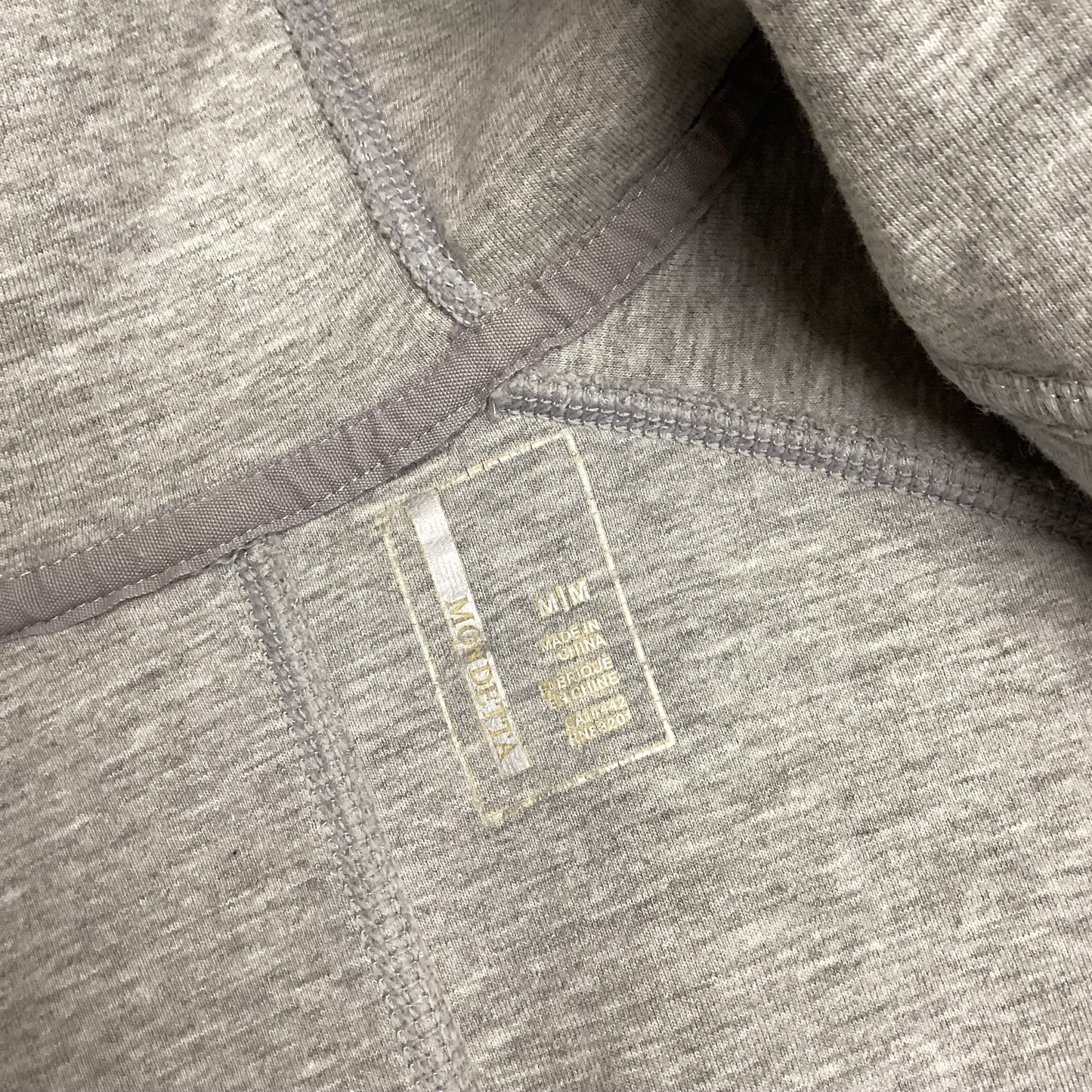 Mondetta Grey Cotton Zip Up Size 12