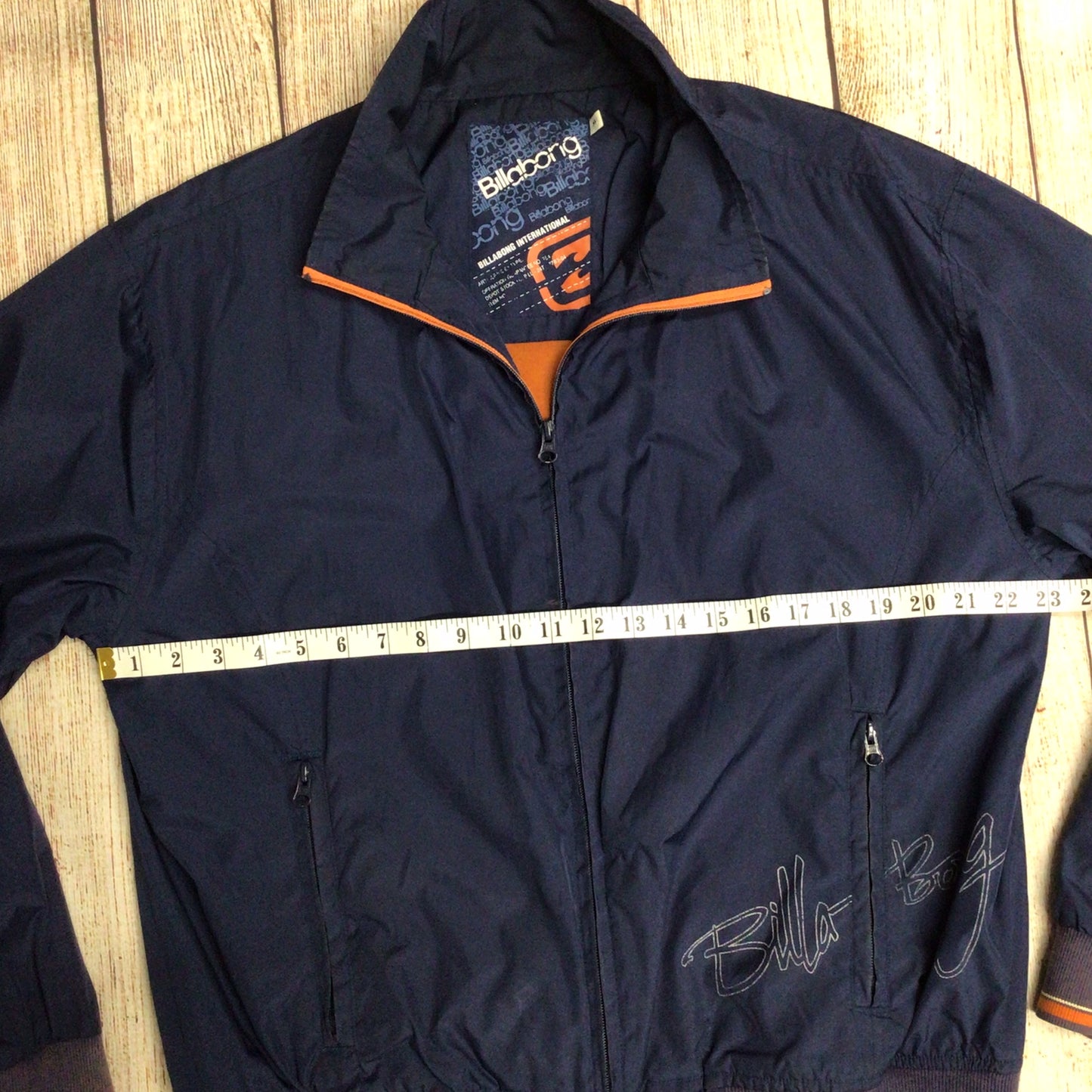 Billabong Blue Bomber Jacket w/Orange & Purple Trim Size M