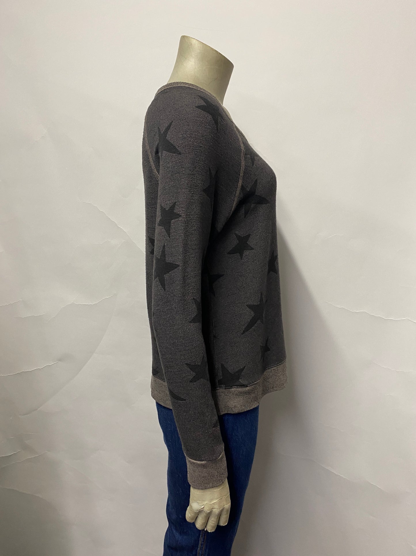 Sundry Grey Star Print Sweatshirt Medium