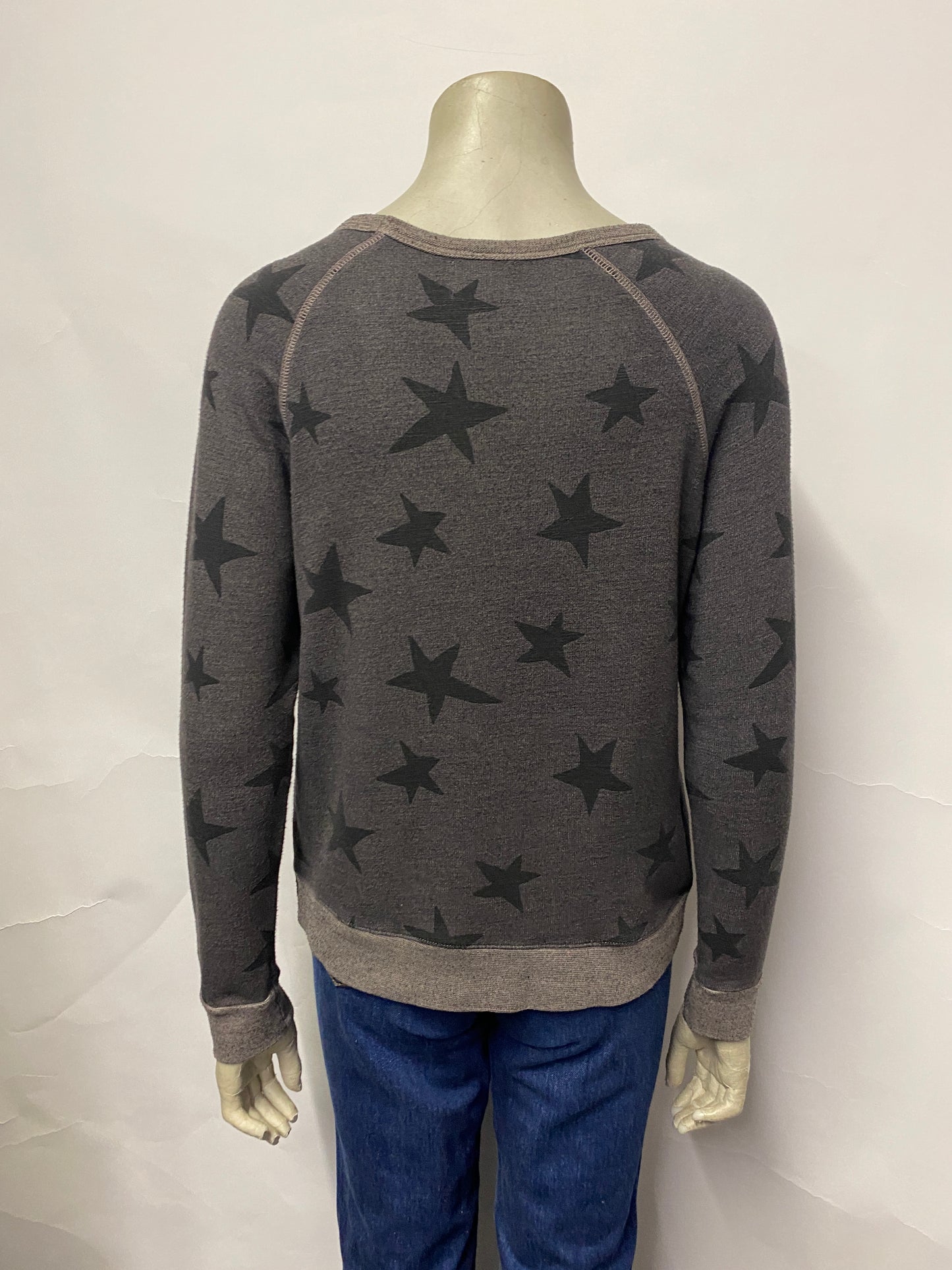 Sundry Grey Star Print Sweatshirt Medium