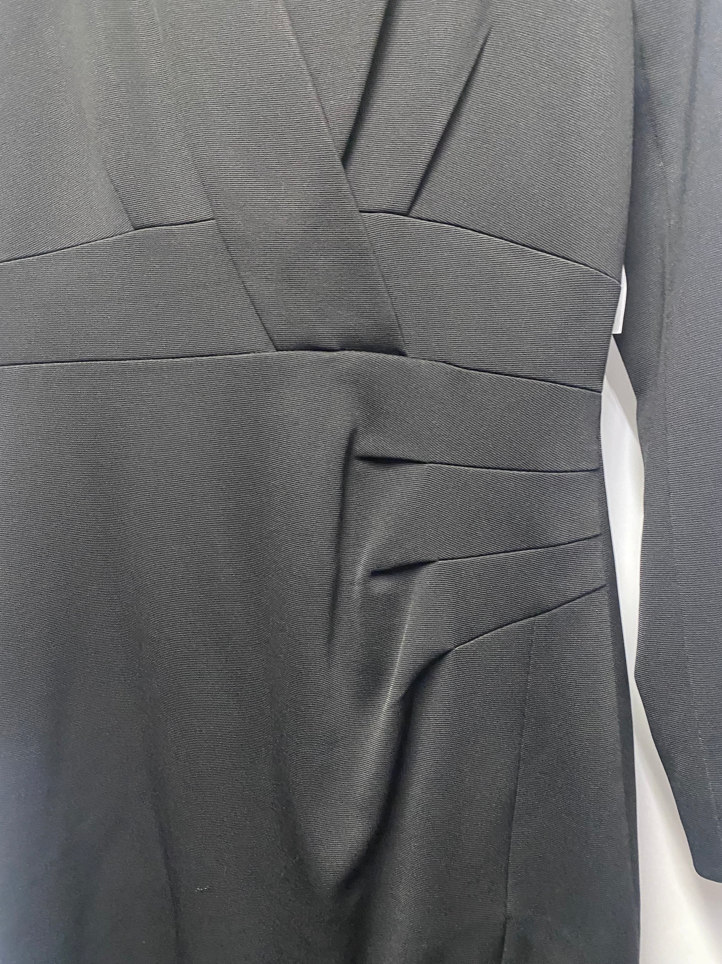 Karen Millen Black Long Sleeve V-neck Sheath Dress 12