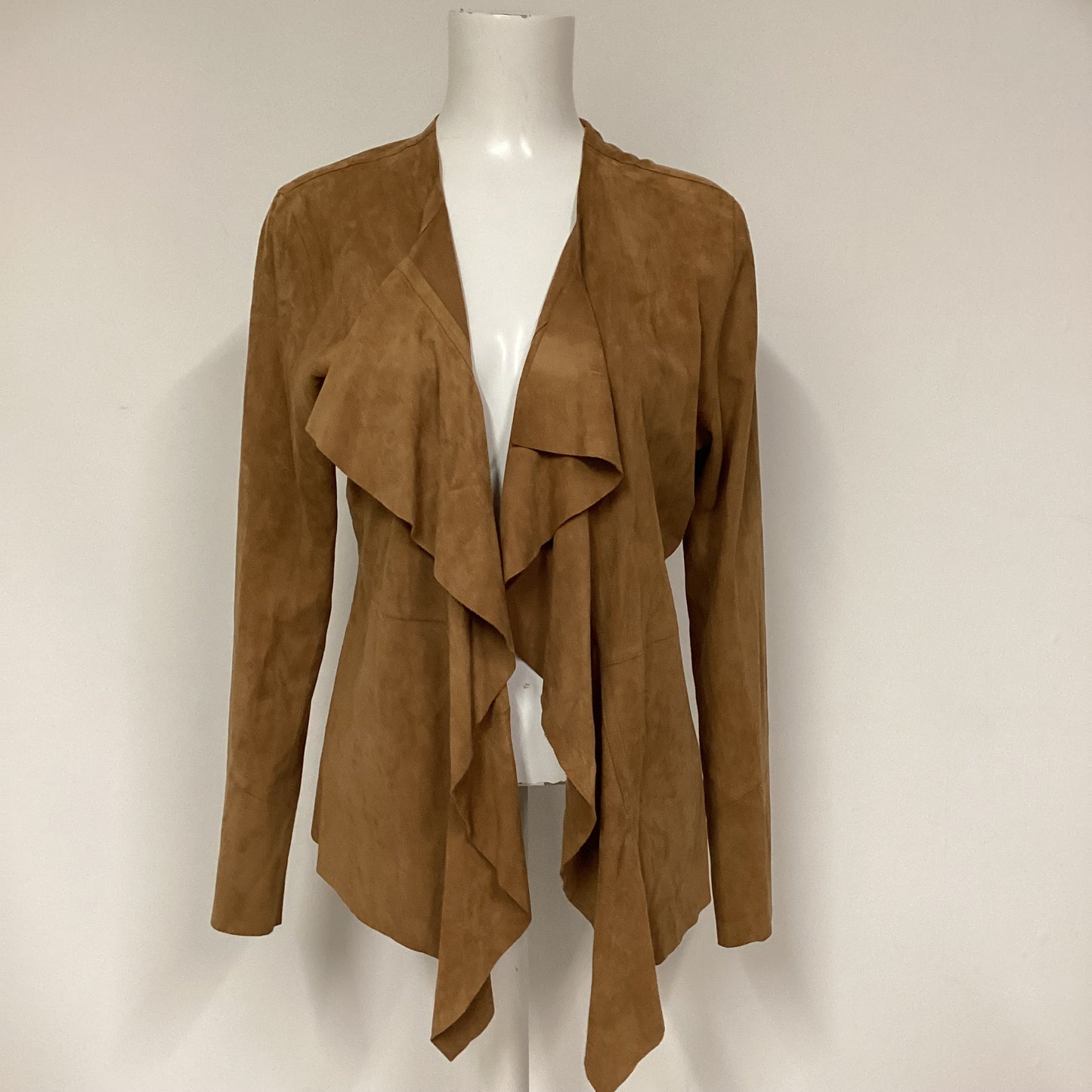 Ochre Brown Suede Waterfall Cardigan Size M