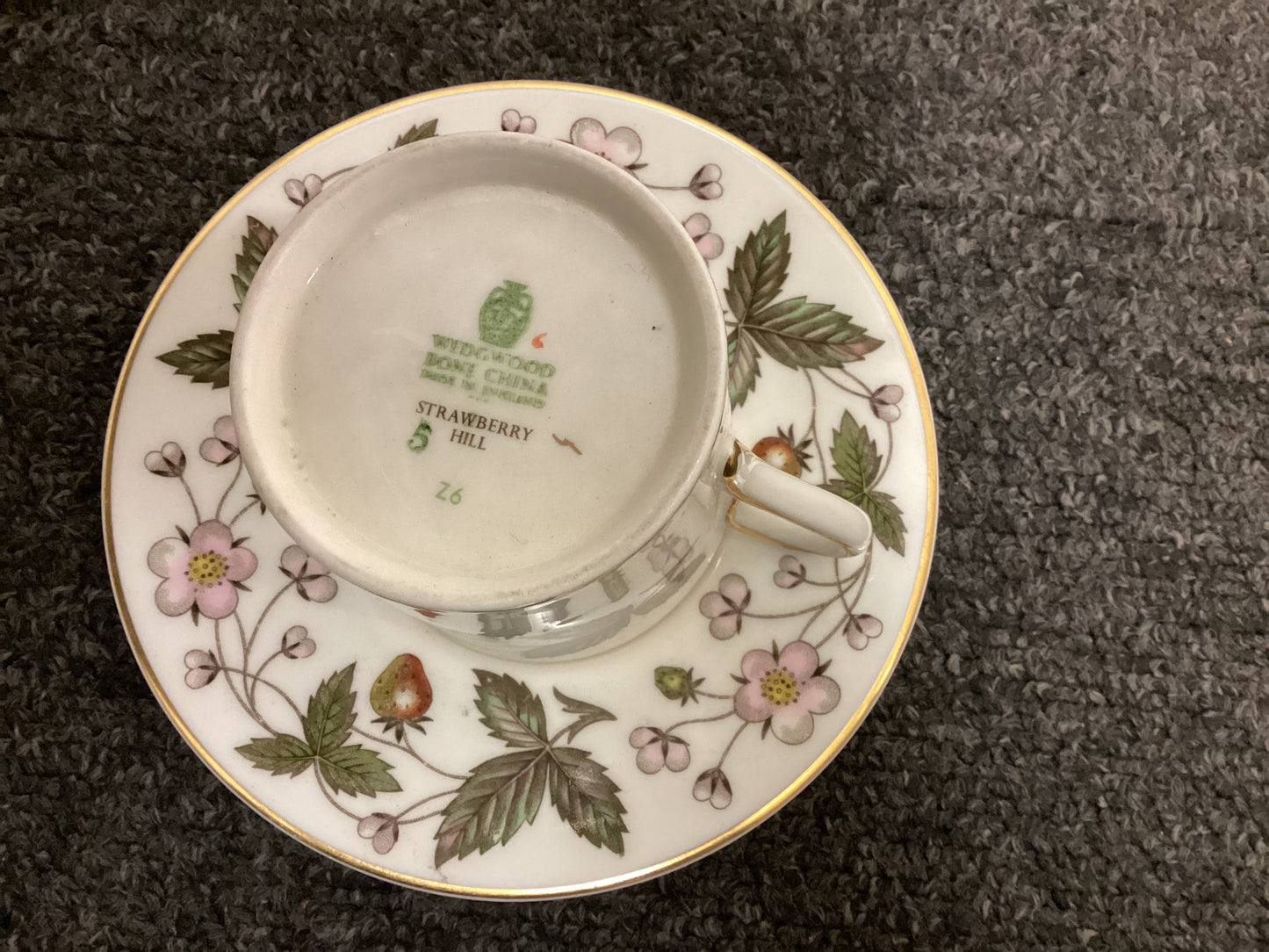 Two Wedgwood Strawberry Hill Espresso Coffee Cups and Saucers - Bone China