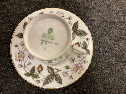 Two Wedgwood Strawberry Hill Espresso Coffee Cups and Saucers - Bone China