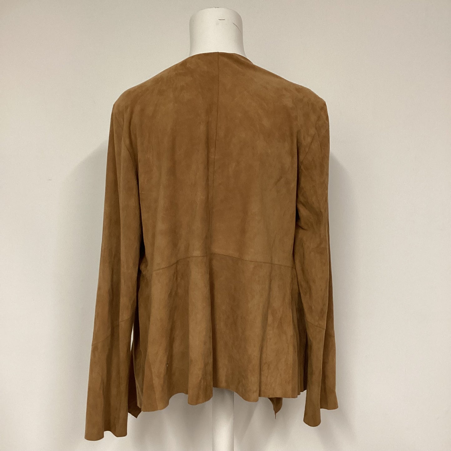 Ochre Brown Suede Waterfall Cardigan Size M