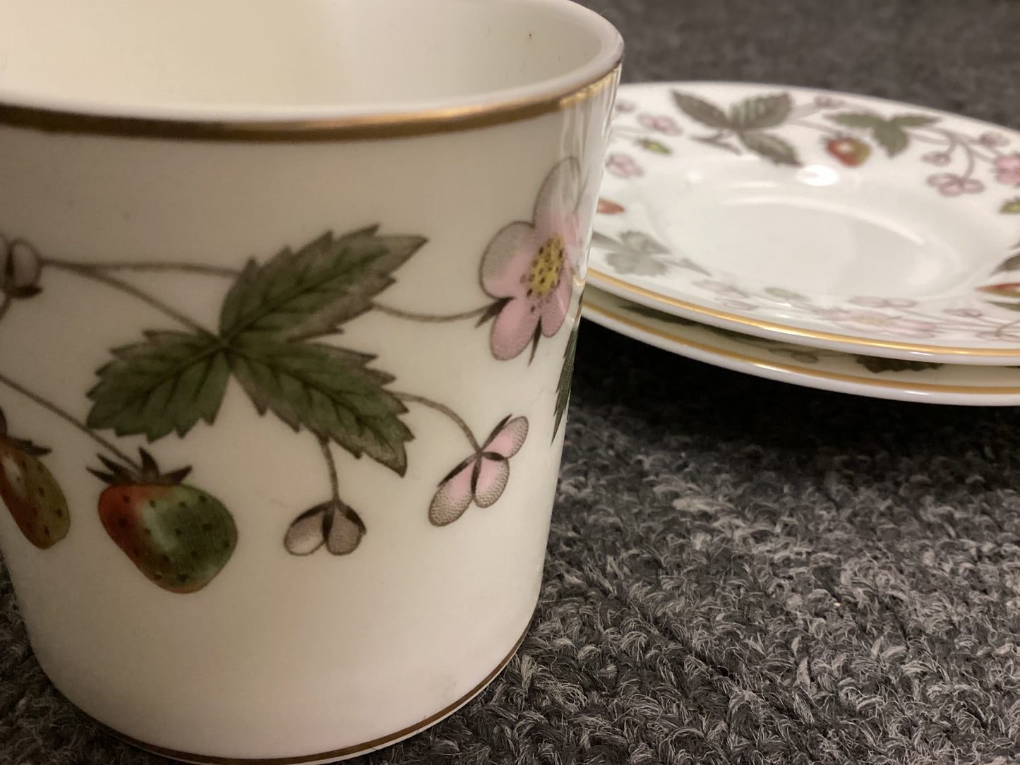 Two Wedgwood Strawberry Hill Espresso Coffee Cups and Saucers - Bone China