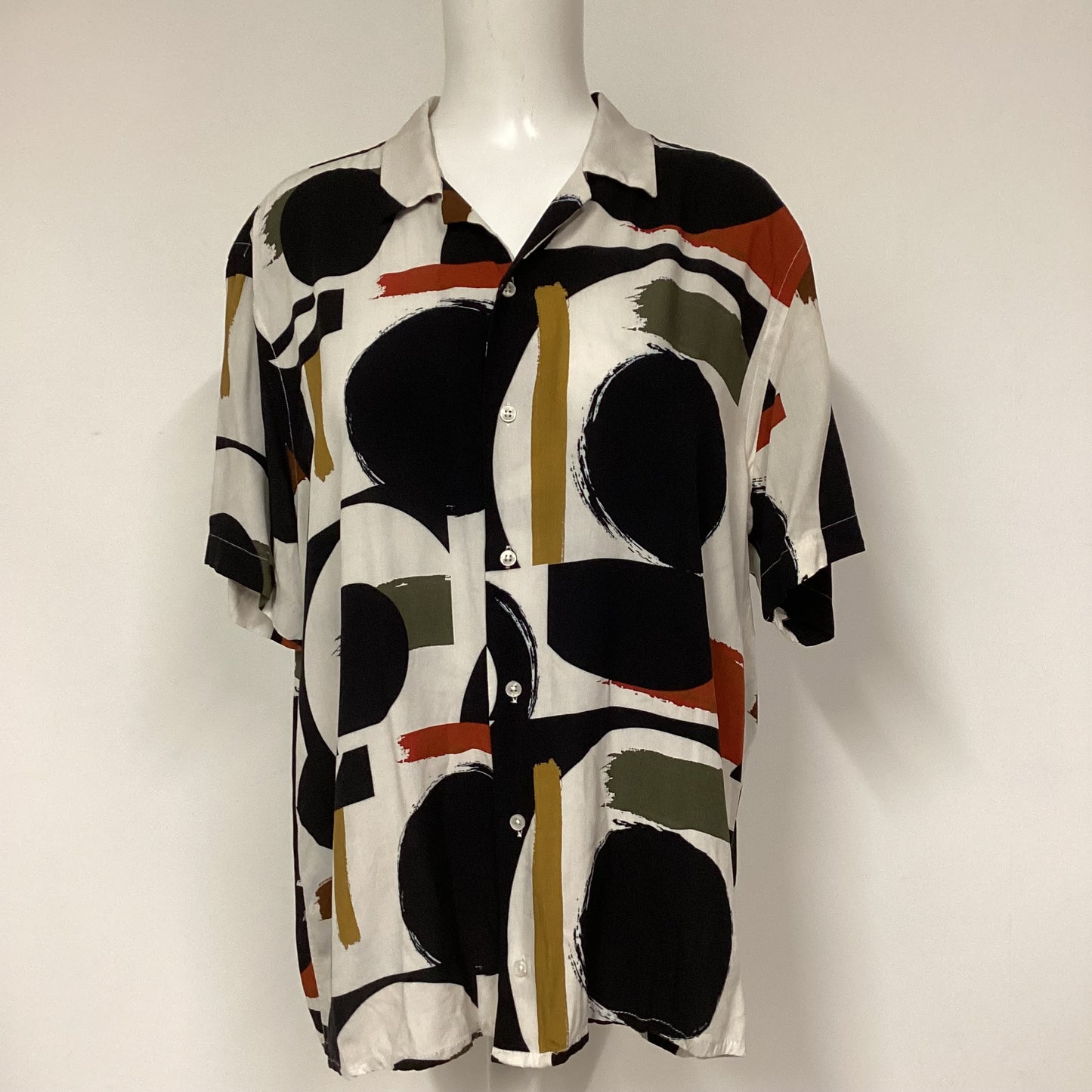 Zara Black White Abstract Print Shirt Size XL