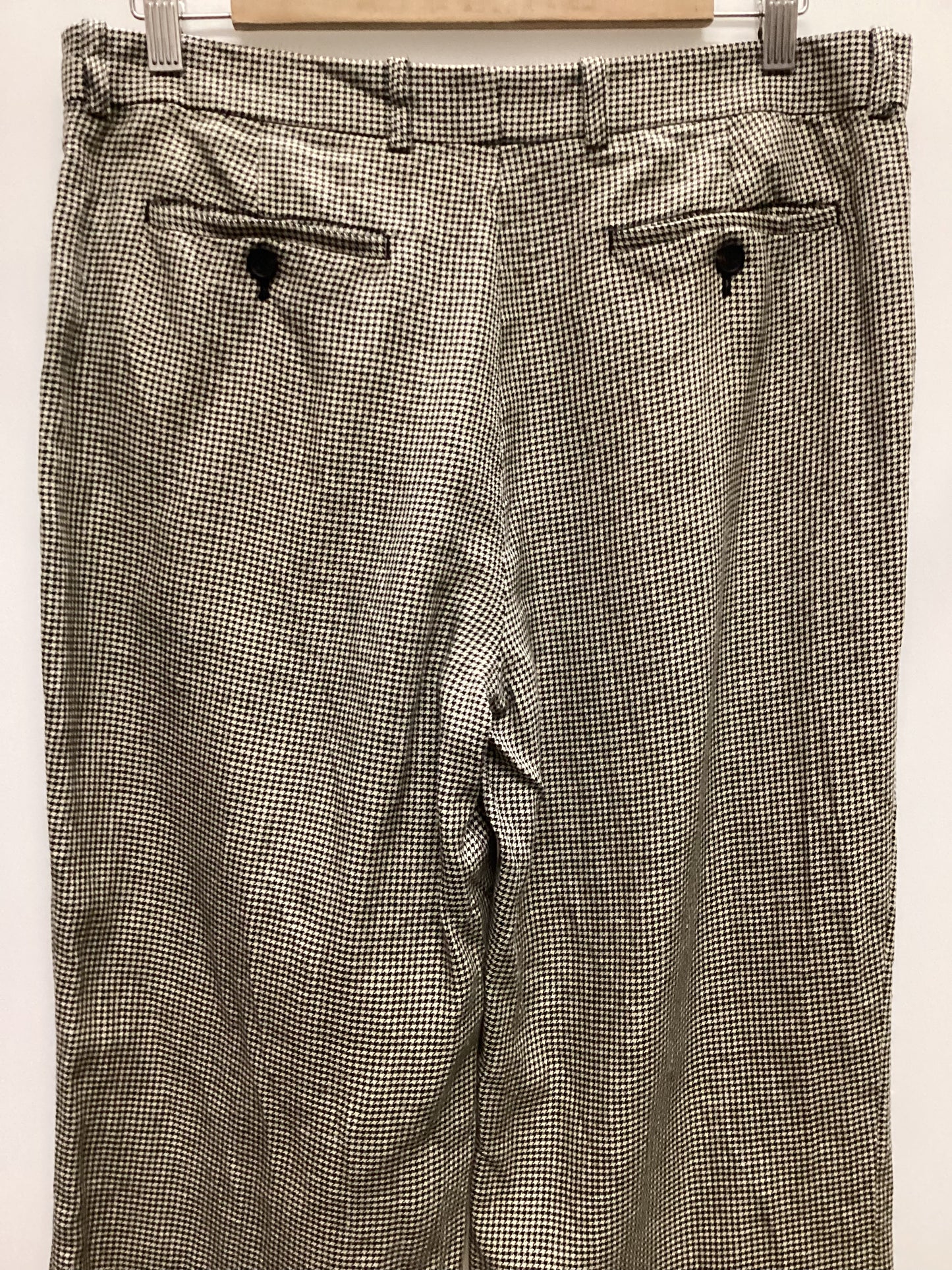 Vintage Ralph Lauren Micro Houndstooth Wool and Linen Trousers Size 10