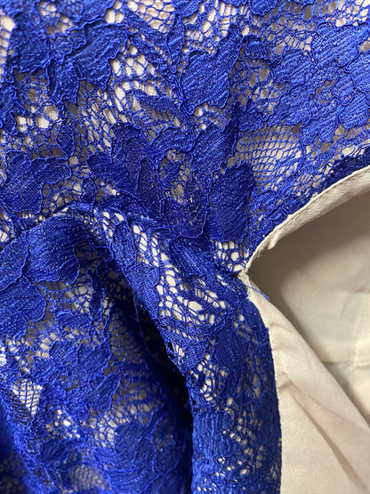 French Connection Blue Lace Pencil Skirt 8