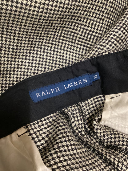 Vintage Ralph Lauren Micro Houndstooth Wool and Linen Trousers Size 10
