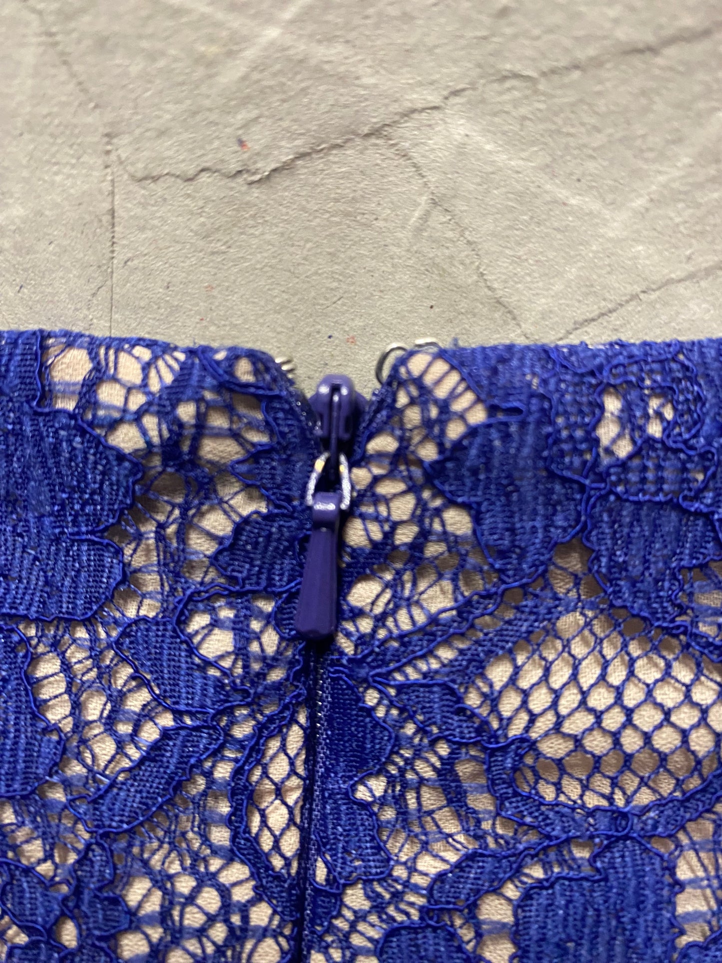 French Connection Blue Lace Pencil Skirt 8