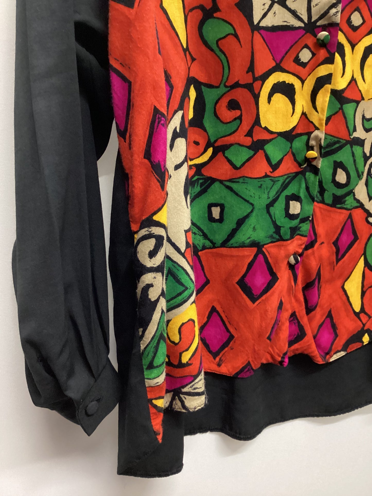 Vintage Vibrant Geometric Pattern Shirt Size 14