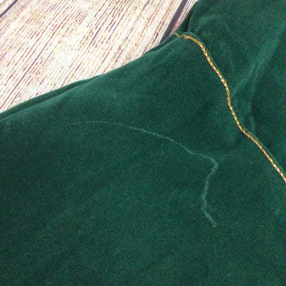 Green Velvet Full Length Indian Kaftan w/Gold Thread Embroidery Ch48" (approx.)