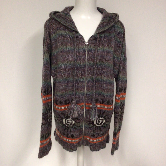 BNWT Urban Outfitters Multi Purple Space-Dye Knitted Full Zip Hoodie Size S