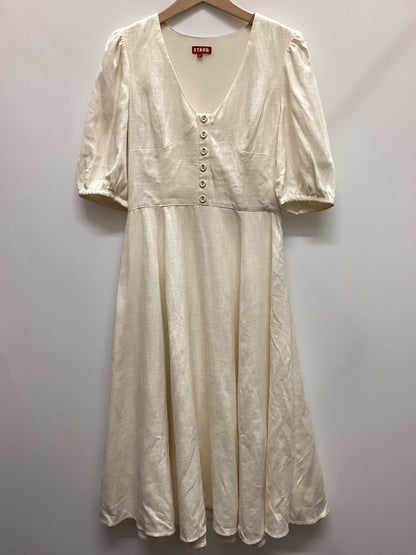 STAUD Linen Blend White Dress Size 6