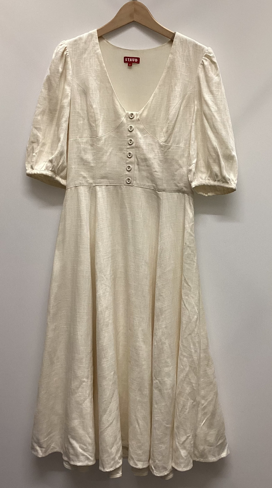 STAUD Linen Blend White Dress Size 6
