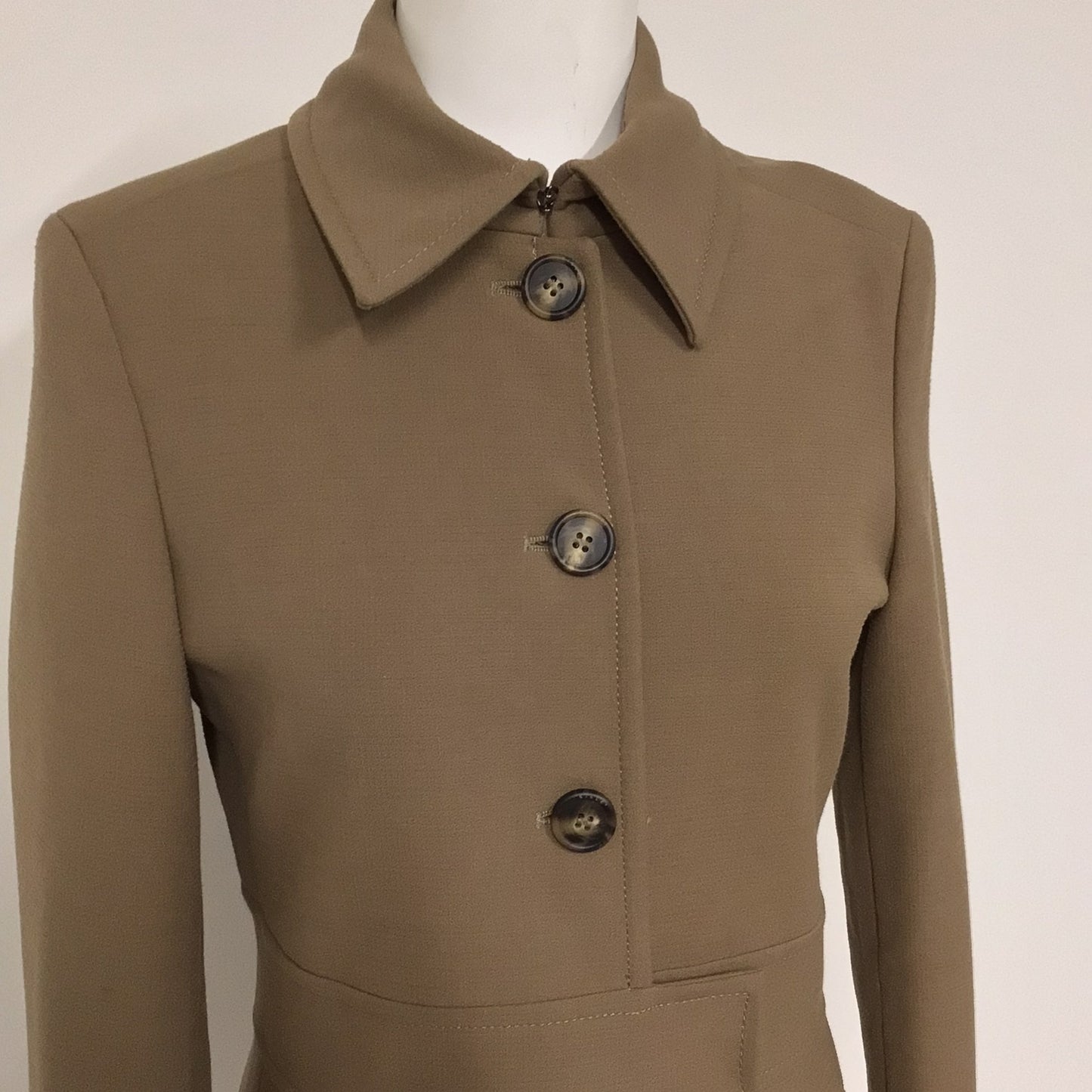 Sisley Beige Long Coat Size 6 UK