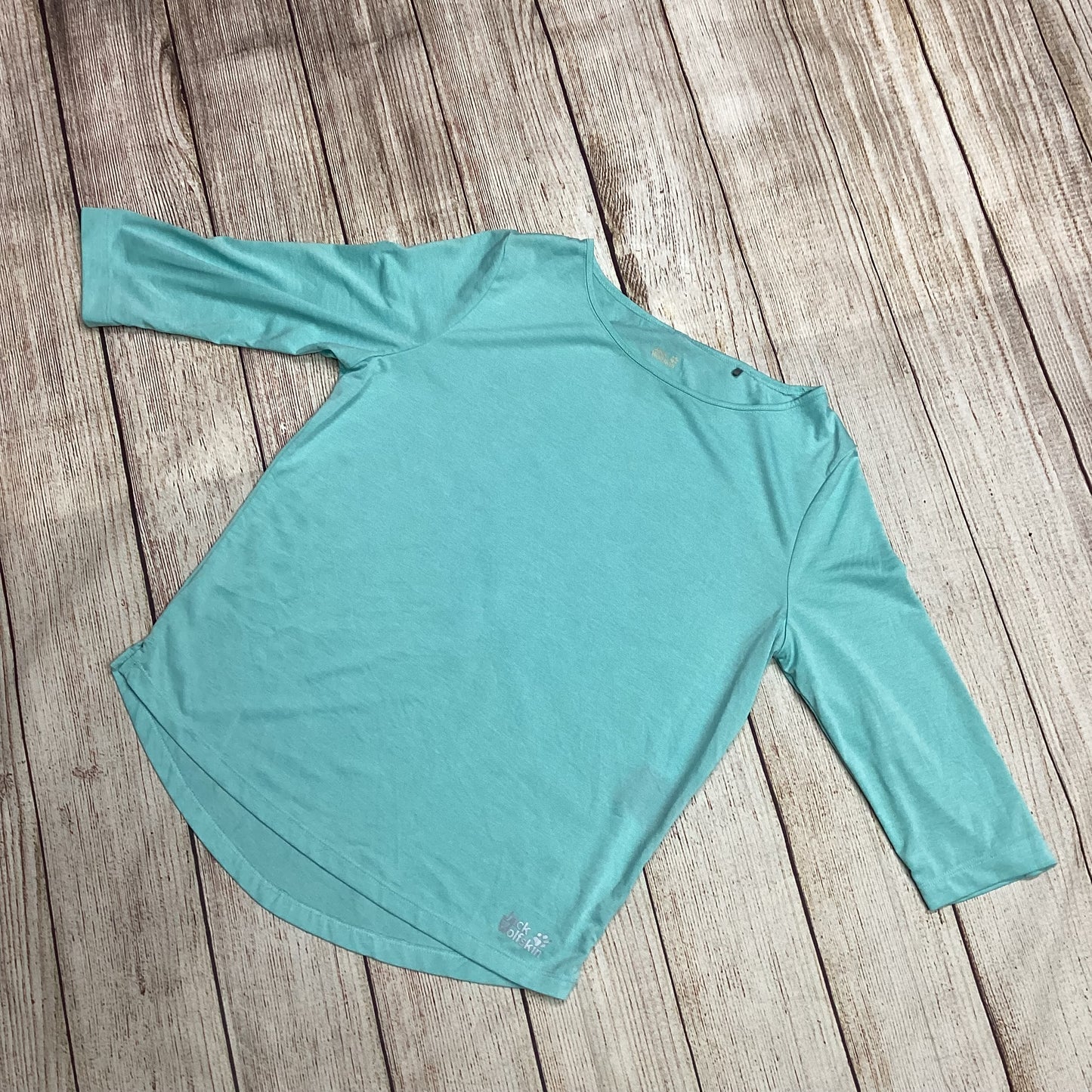 Jack Wolfskin Aquamarine Blue 3/4 Sleeve Top Size S