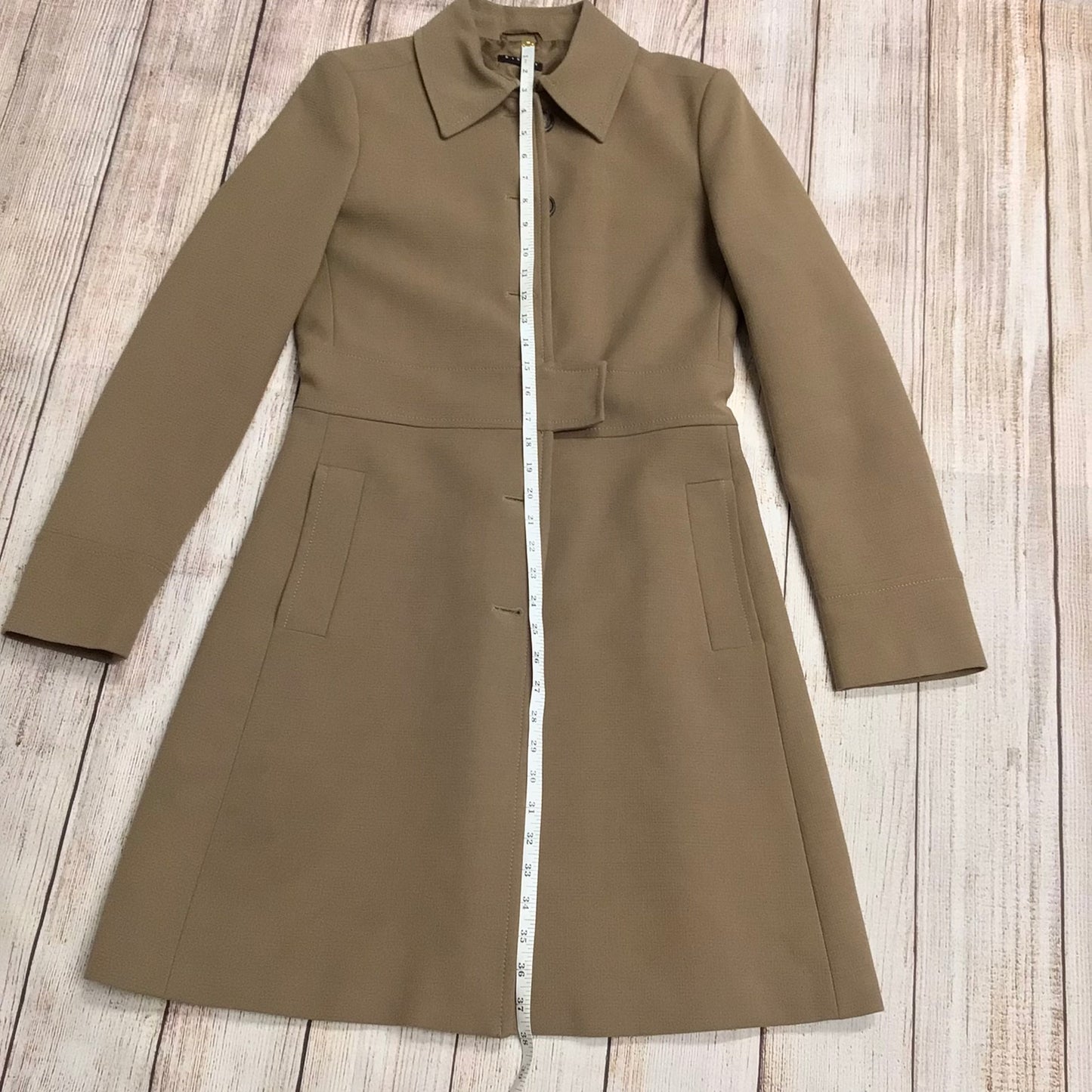 Sisley Beige Long Coat Size 6 UK