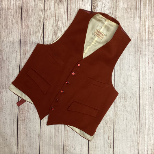 Walton Bros Rust Red Pure Wool Waistcoat Chest 38”