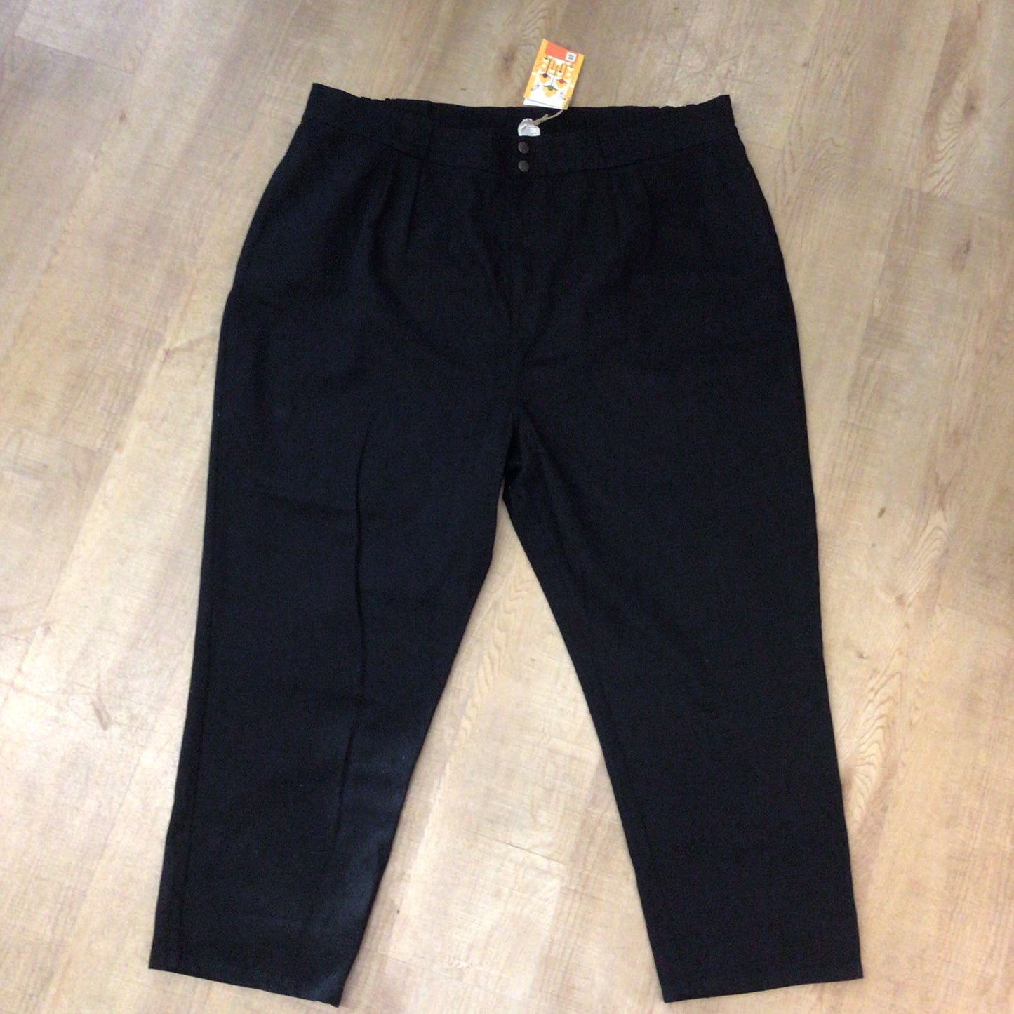 BNWT Lucy & Yak Black Addison Tapered Twill Trousers Size W50R