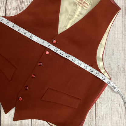 Walton Bros Rust Red Pure Wool Waistcoat Chest 38”